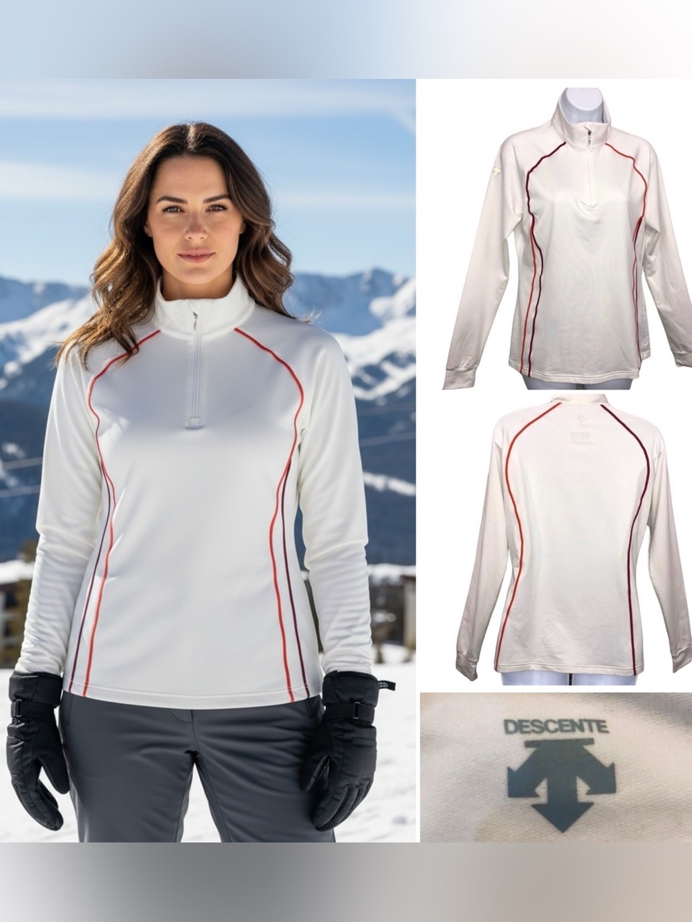 Descente Mid Layer 1/4 zip Long sleeve Activewear Pullover Sz. 8